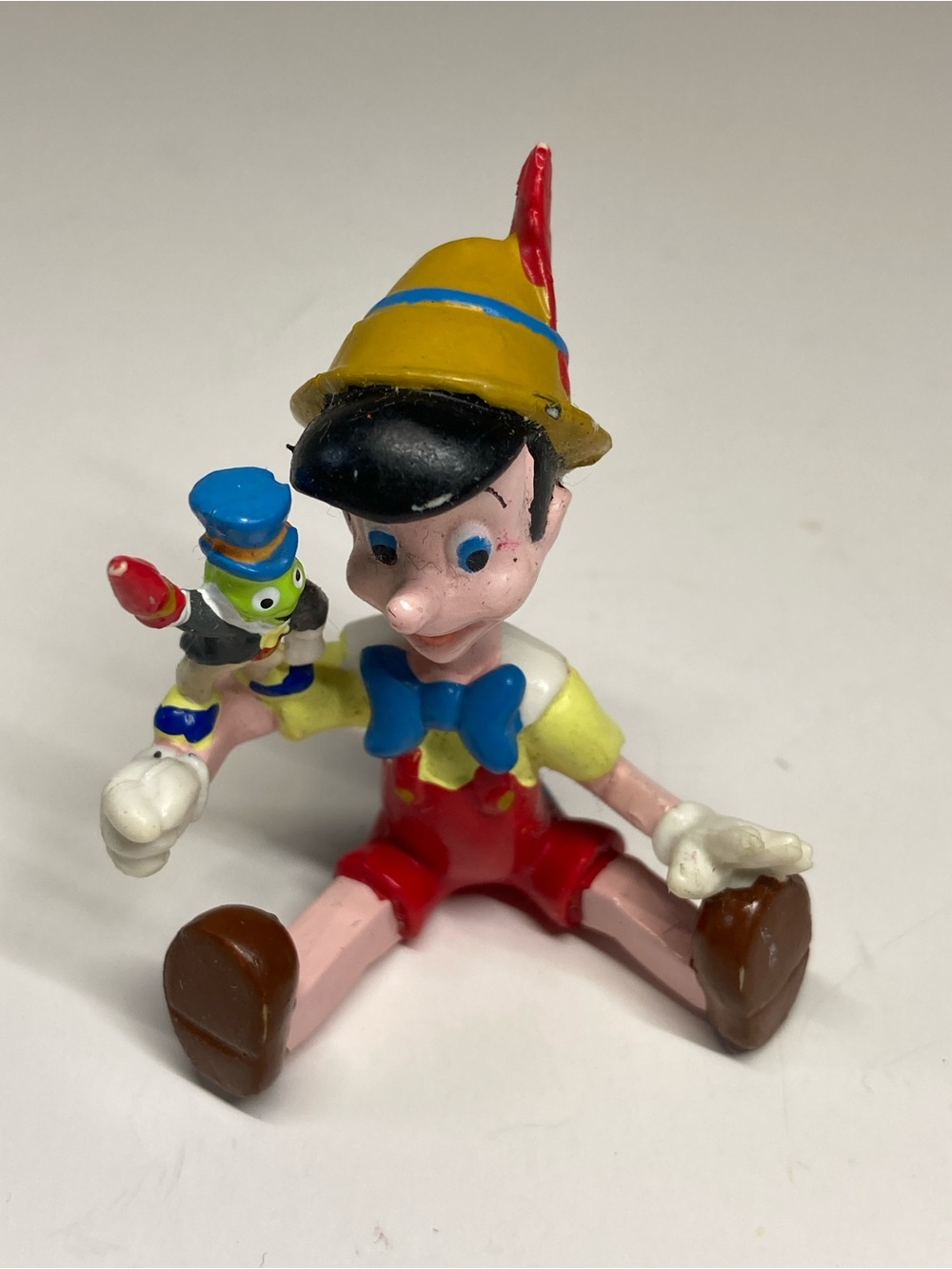 Vintage Disney Pinnochio & Jiminy Cricket Applause 2" PVC Figure Sitting